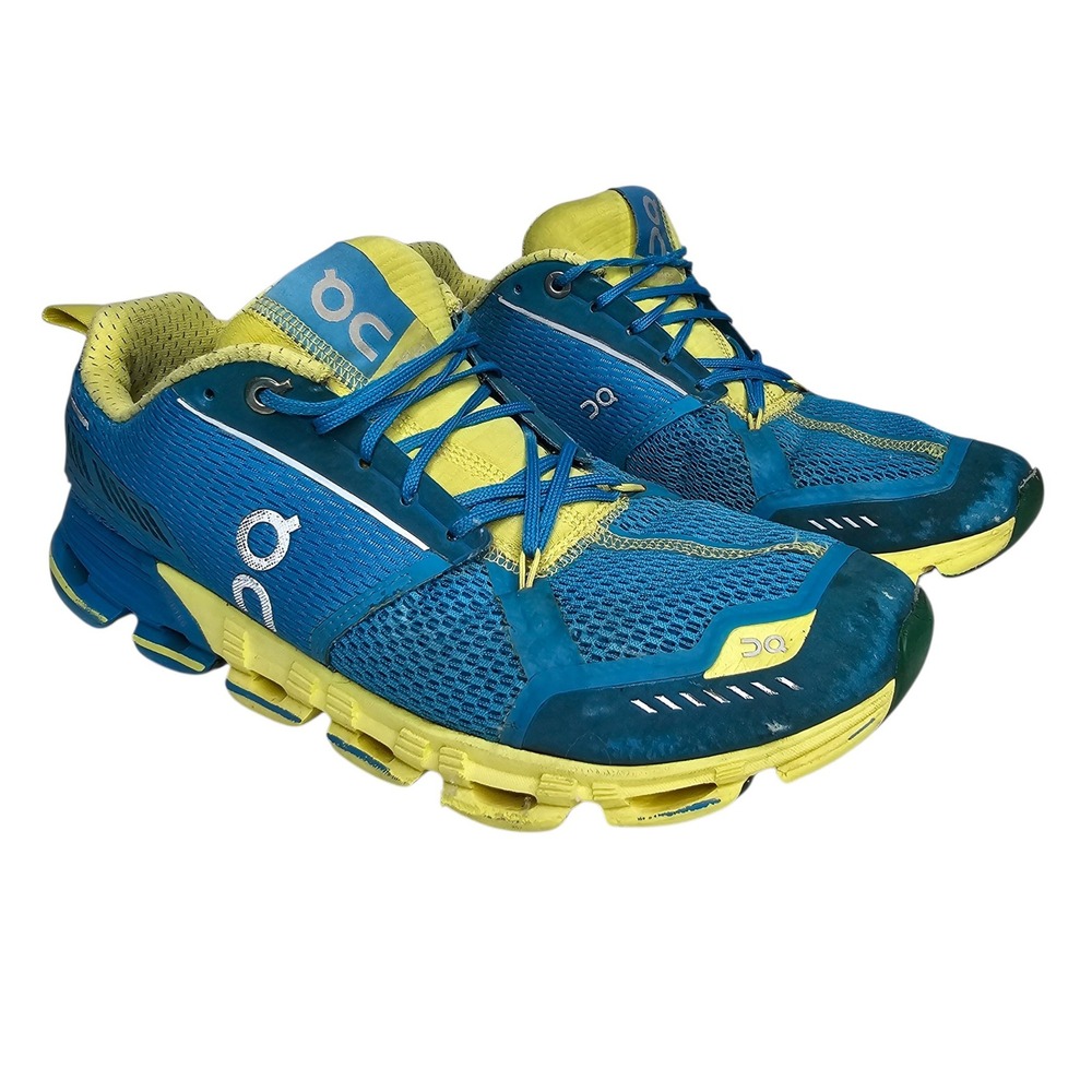 On Cloudsurfer Women Size 8 Blue Yellow Running Shoes Sneakers Road Training